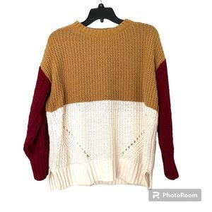 True Craft chunky sweater color block XS